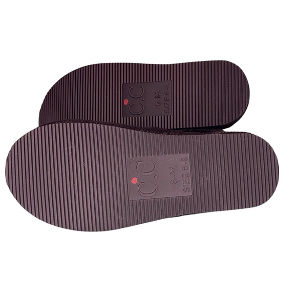 CC Sequin Slippers Black Womens Size 6-8 S-M NWT New Slides Shoes Faux Fur - Picture 6 of 7